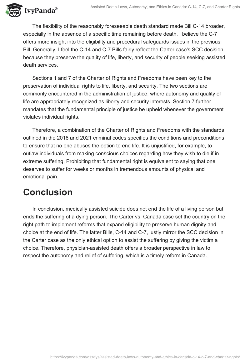 Assisted Death Laws, Autonomy, and Ethics in Canada: C-14, C-7, and Charter Rights. Page 2