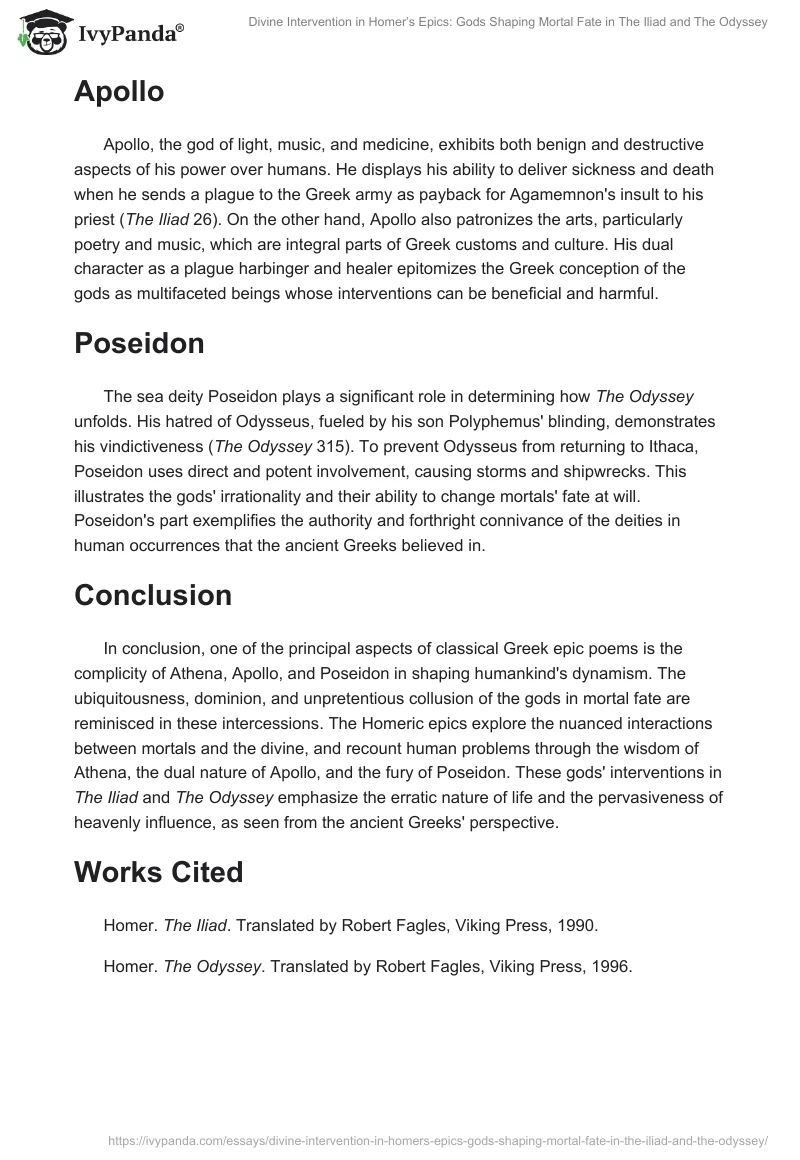 Divine Intervention in Homer’s Epics: Gods Shaping Mortal Fate in The Iliad and The Odyssey. Page 2