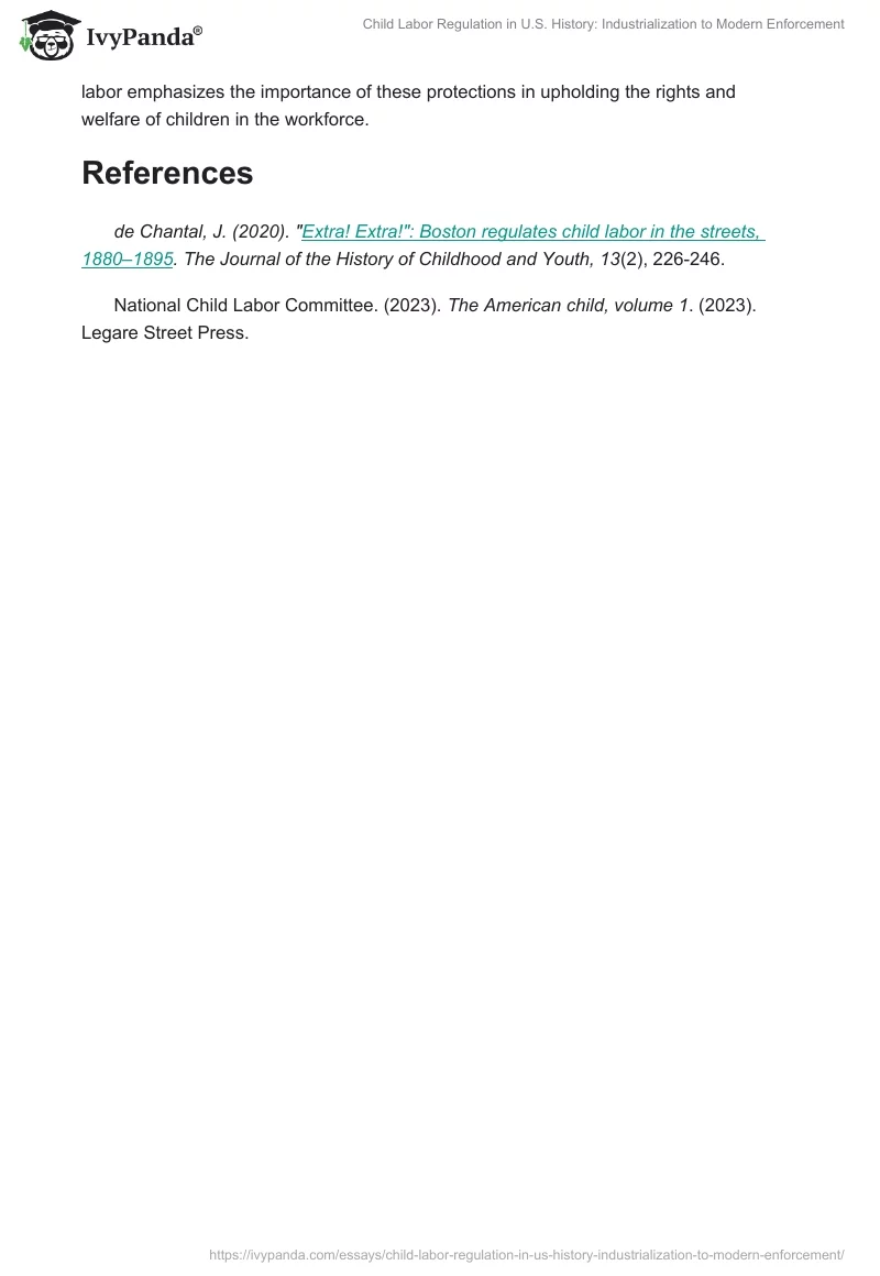 Child Labor Regulation in U.S. History: Industrialization to Modern Enforcement. Page 2