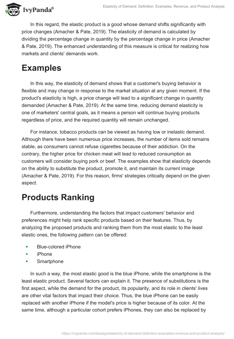 Elasticity of Demand: Definition, Examples, Revenue, and Product Analysis. Page 2