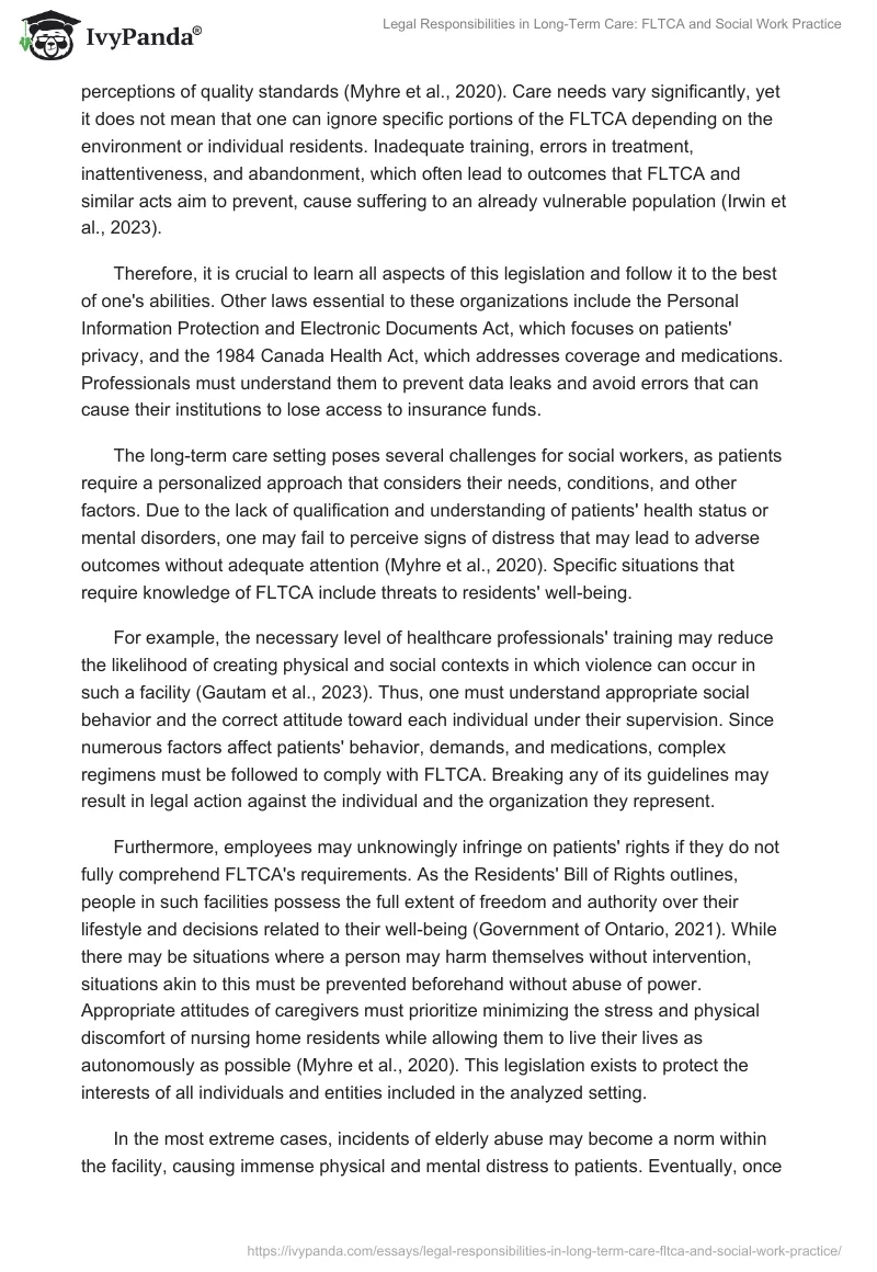 Legal Responsibilities in Long-Term Care: FLTCA and Social Work Practice. Page 2