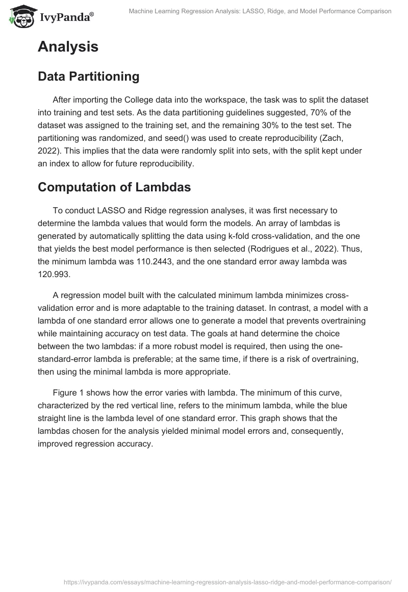 Machine Learning Regression Analysis: LASSO, Ridge, and Model Performance Comparison. Page 2