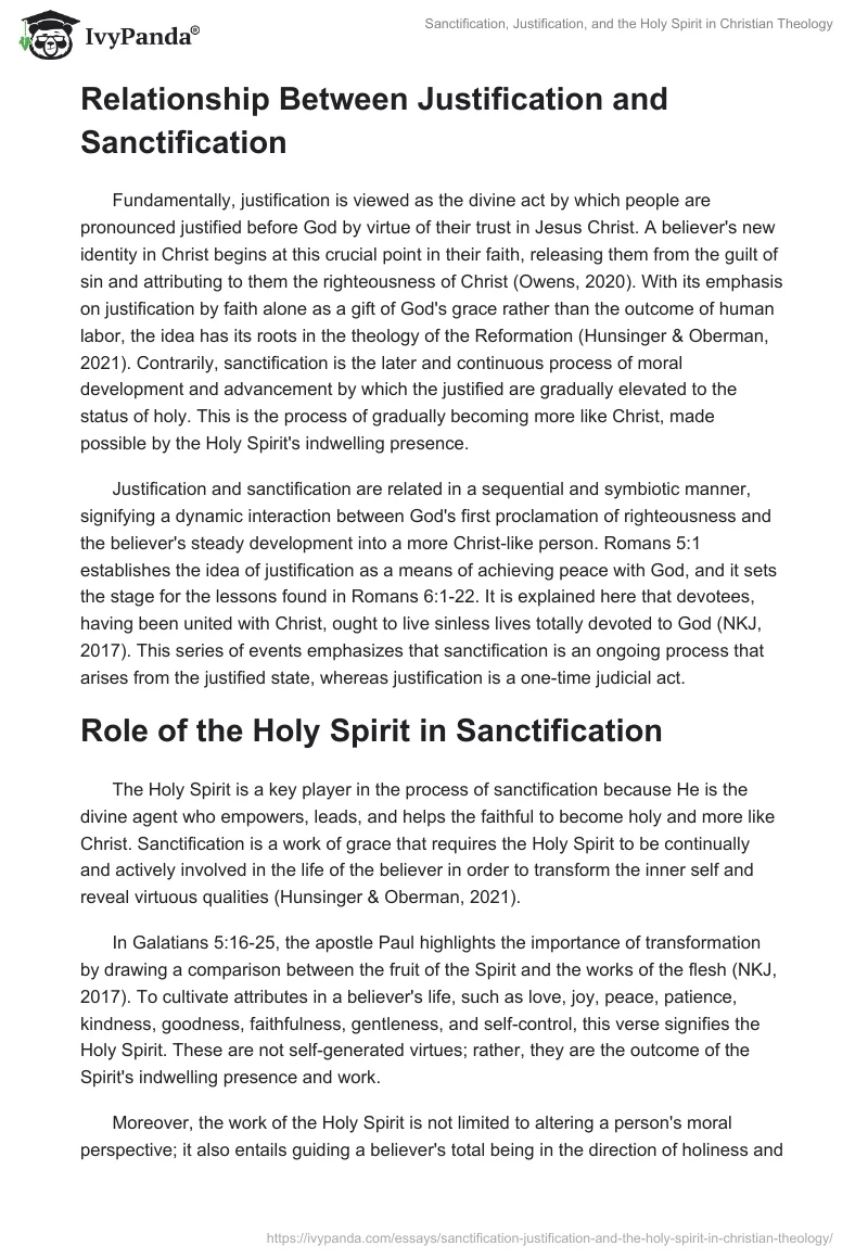 Sanctification, Justification, and the Holy Spirit in Christian Theology. Page 2