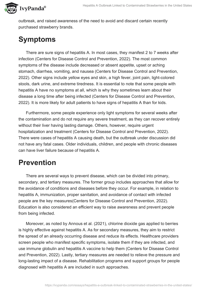 Hepatitis A Outbreak Linked to Contaminated Strawberries in the United States. Page 2