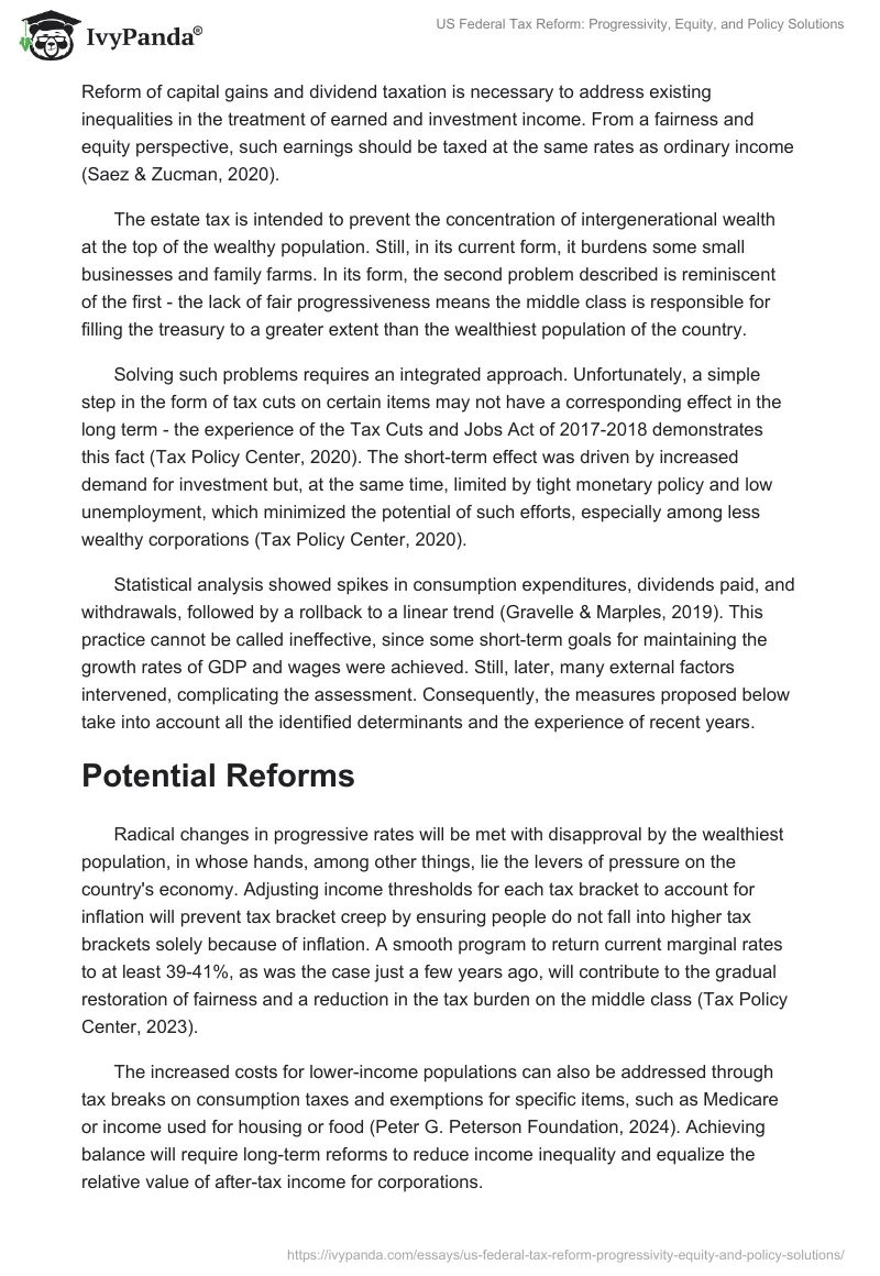 US Federal Tax Reform: Progressivity, Equity, and Policy Solutions. Page 2