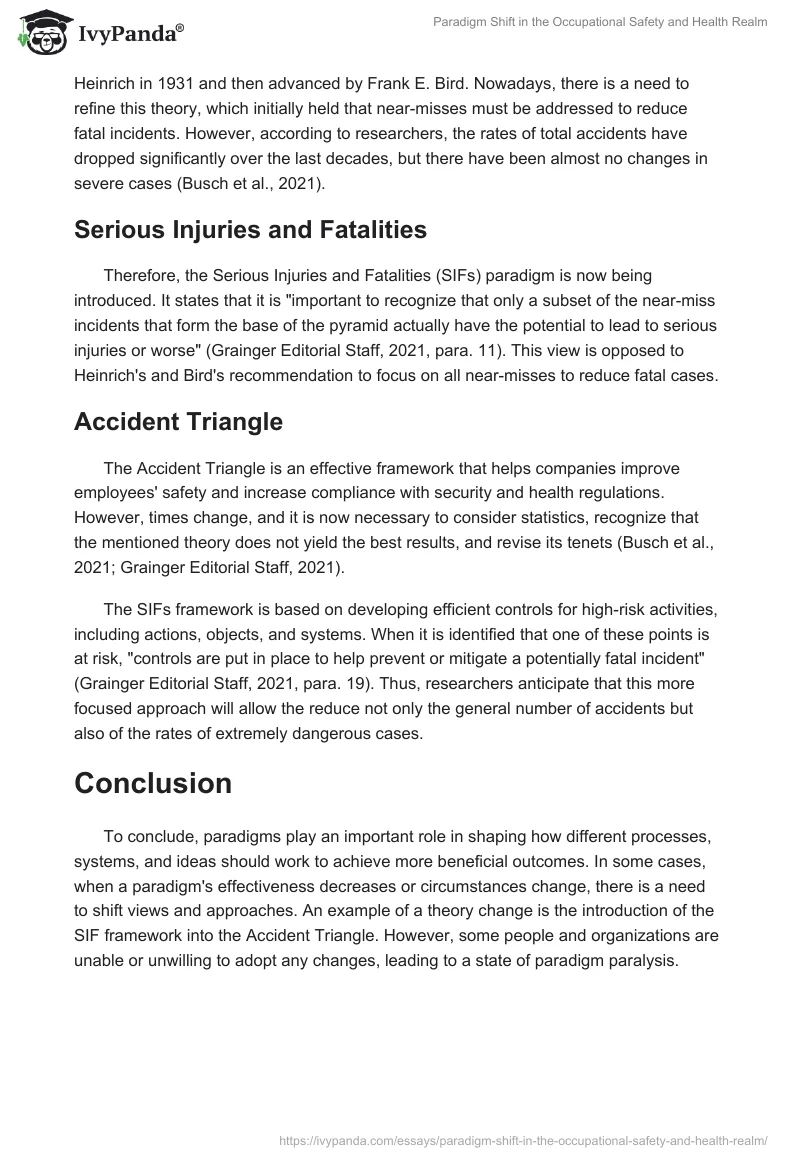 Paradigm Shift in the Occupational Safety and Health Realm. Page 2