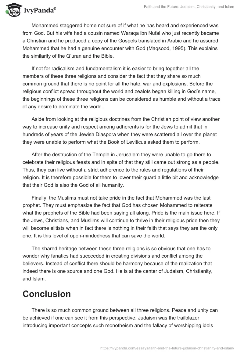 Faith and the Future: Judaism, Christianity, and Islam. Page 3