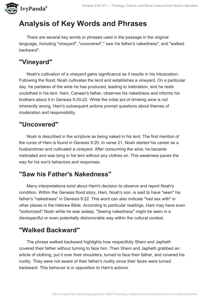Genesis 9:20–27 — Theology, Culture, and Moral Lessons from Noah’s Narrative. Page 2