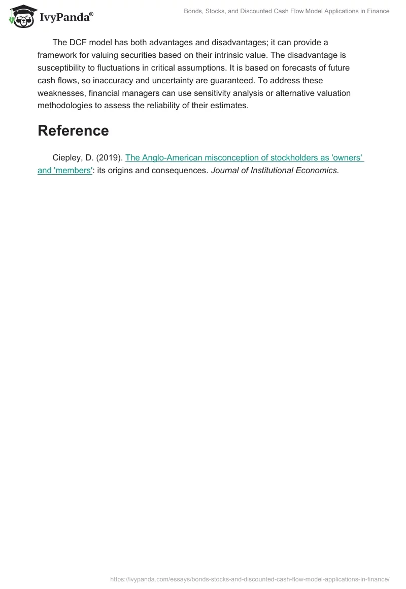 Bonds, Stocks, and Discounted Cash Flow Model Applications in Finance. Page 2
