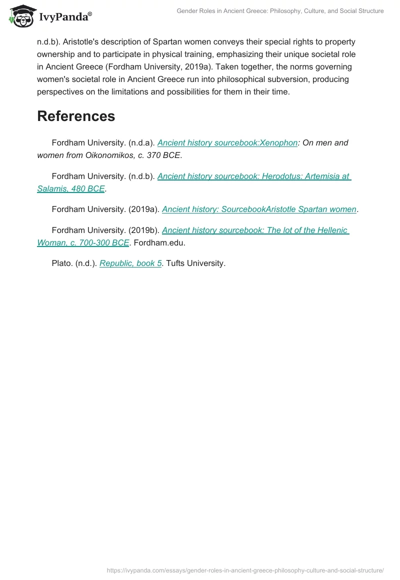 Gender Roles in Ancient Greece: Philosophy, Culture, and Social Structure. Page 2