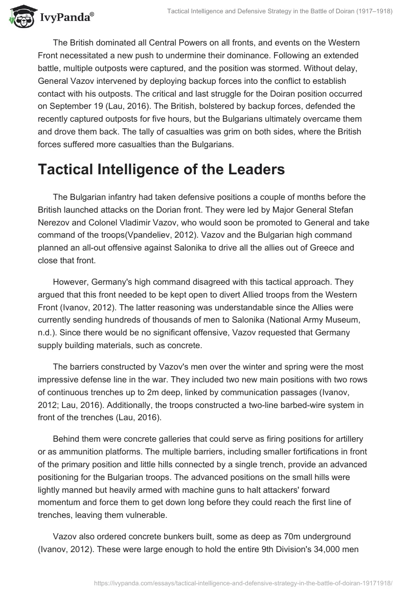 Tactical Intelligence and Defensive Strategy in the Battle of Doiran (1917–1918). Page 2