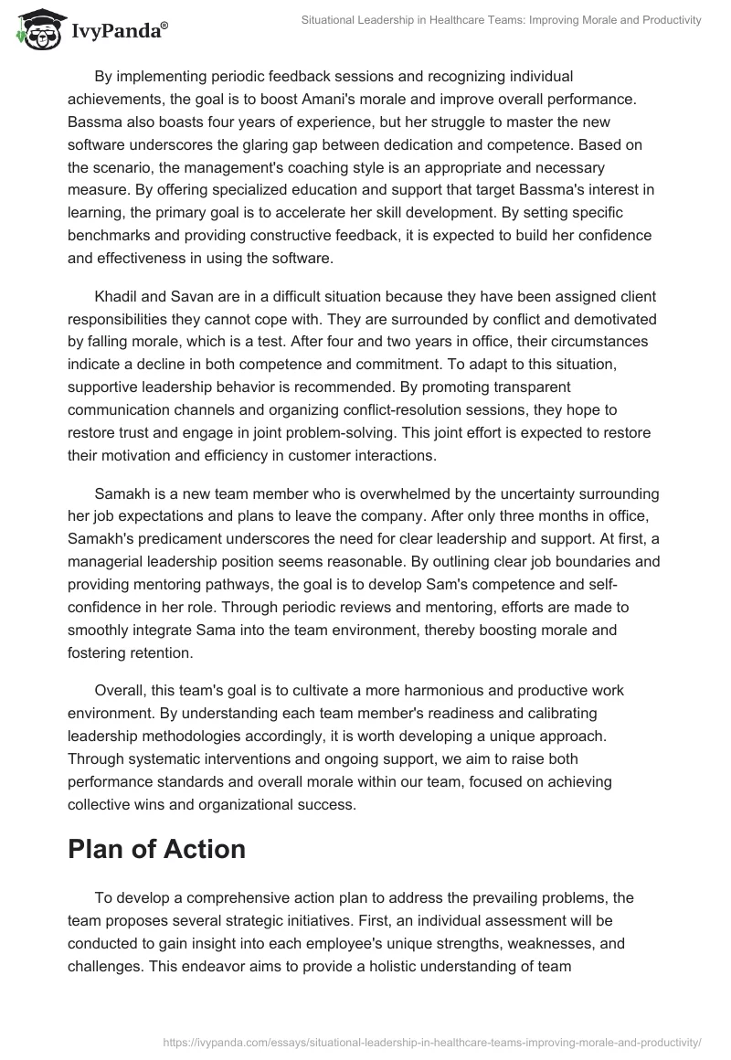 Situational Leadership in Healthcare Teams: Improving Morale and Productivity. Page 2