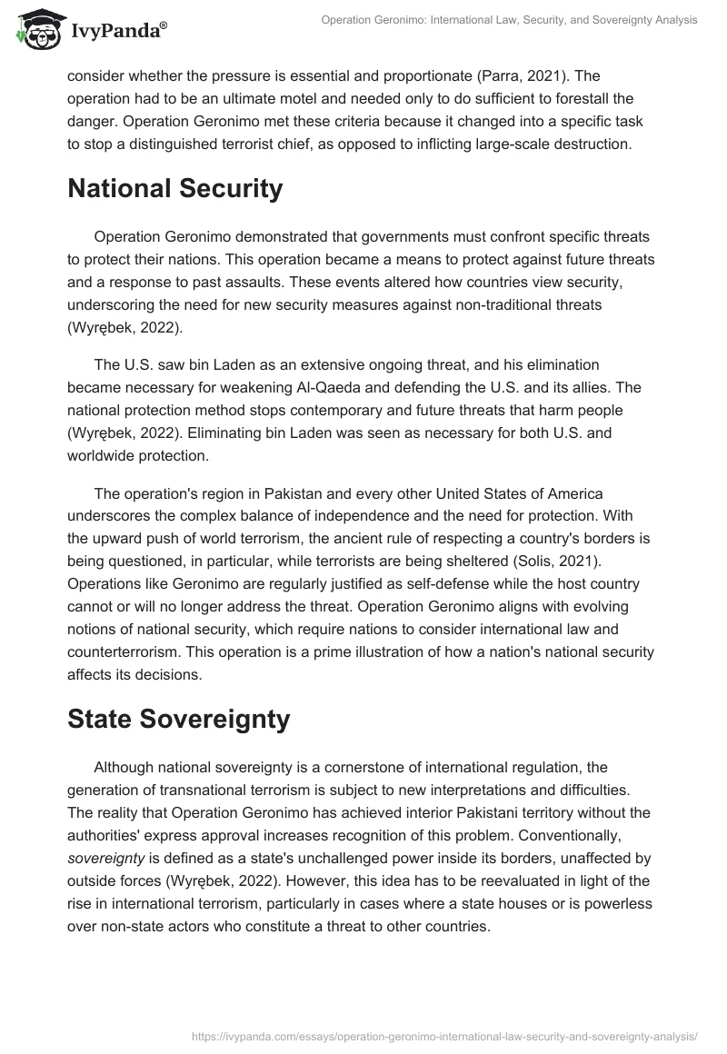 Operation Geronimo: International Law, Security, and Sovereignty Analysis. Page 2