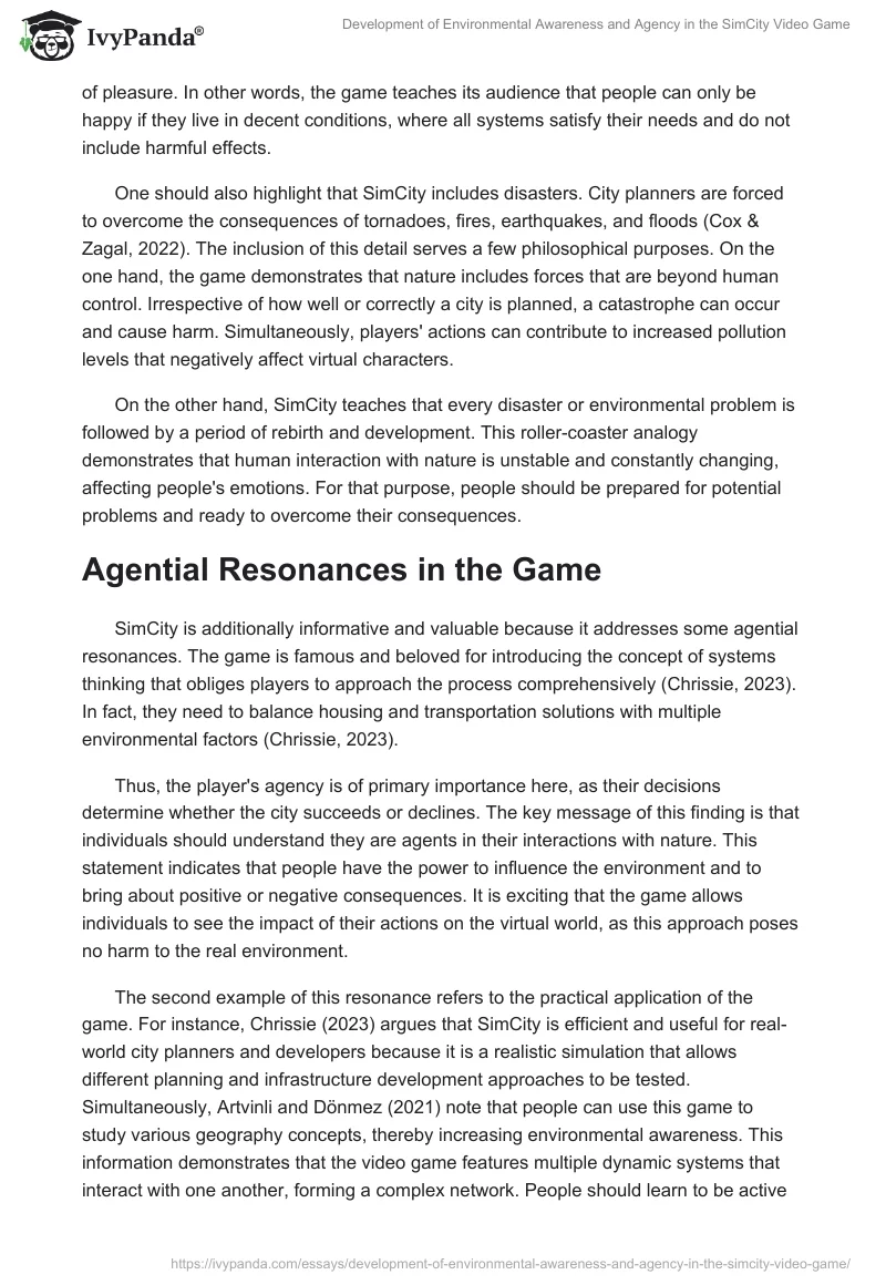 Development of Environmental Awareness and Agency in the SimCity Video Game. Page 2