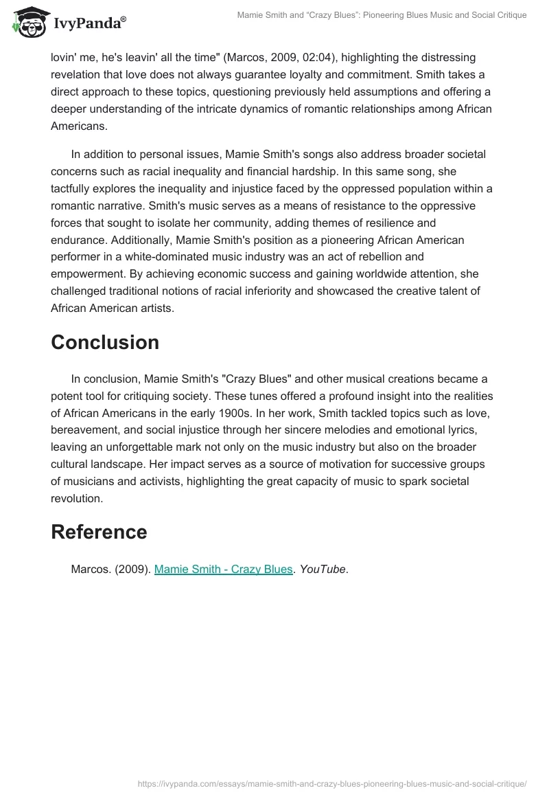 Mamie Smith and “Crazy Blues”: Pioneering Blues Music and Social Critique. Page 2