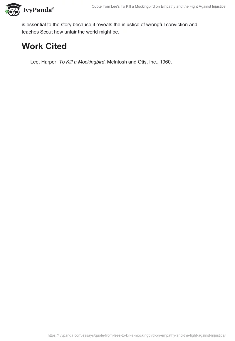 Quote from Lee's To Kill a Mockingbird on Empathy and the Fight Against Injustice. Page 2
