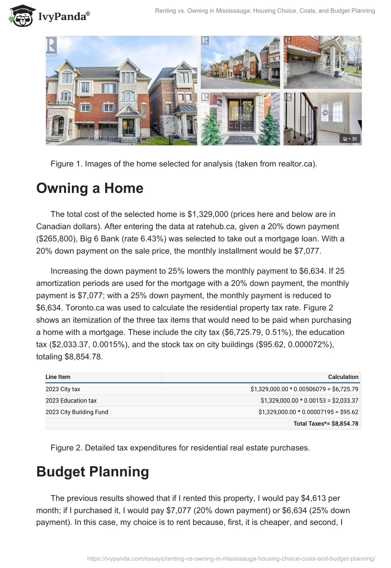 Renting vs. Owning in Mississauga: Housing Choice, Costs, and Budget Planning. Page 2