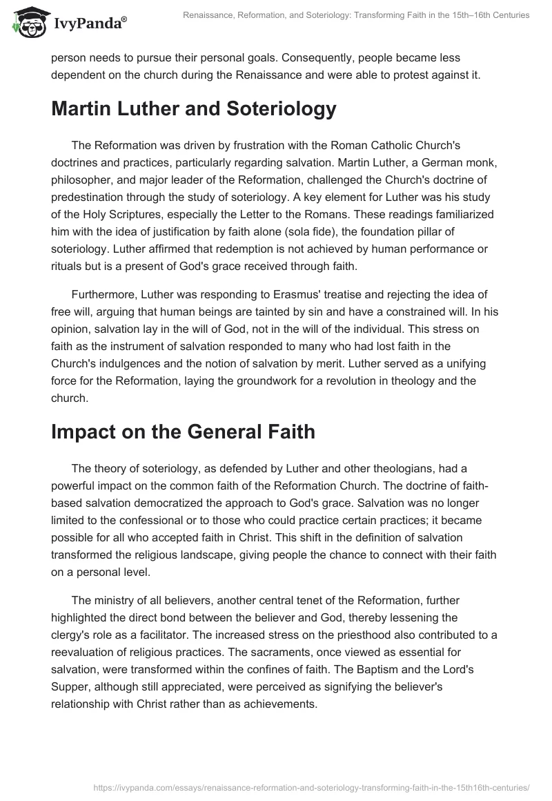 Renaissance, Reformation, and Soteriology: Transforming Faith in the 15th–16th Centuries. Page 2