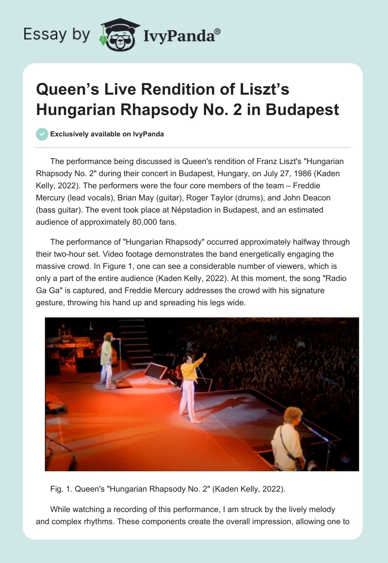 Queen’s Live Rendition of Liszt’s Hungarian Rhapsody No. 2 in Budapest. Page 1