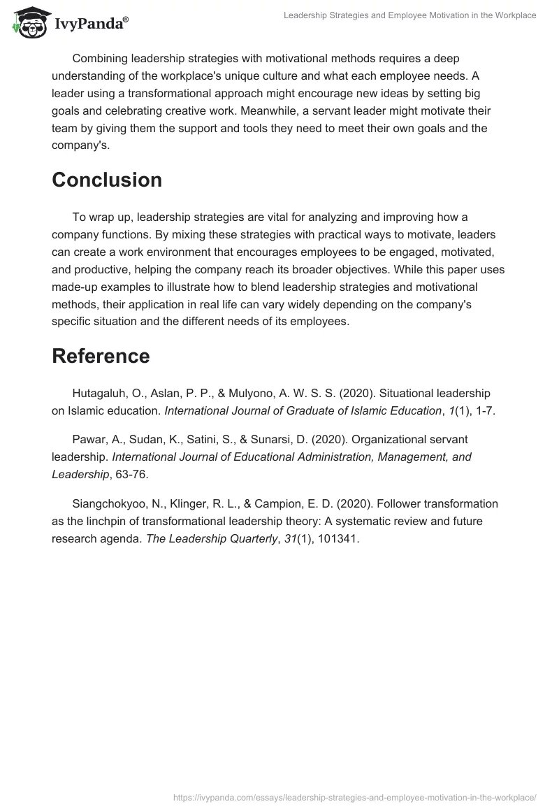 Leadership Strategies and Employee Motivation in the Workplace. Page 2