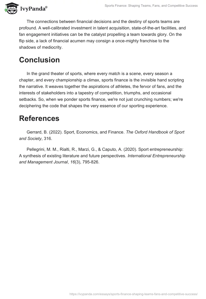 Sports Finance: Shaping Teams, Fans, and Competitive Success. Page 2