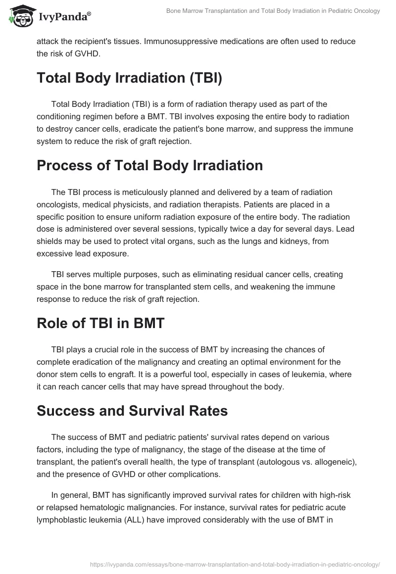 Bone Marrow Transplantation and Total Body Irradiation in Pediatric Oncology. Page 2