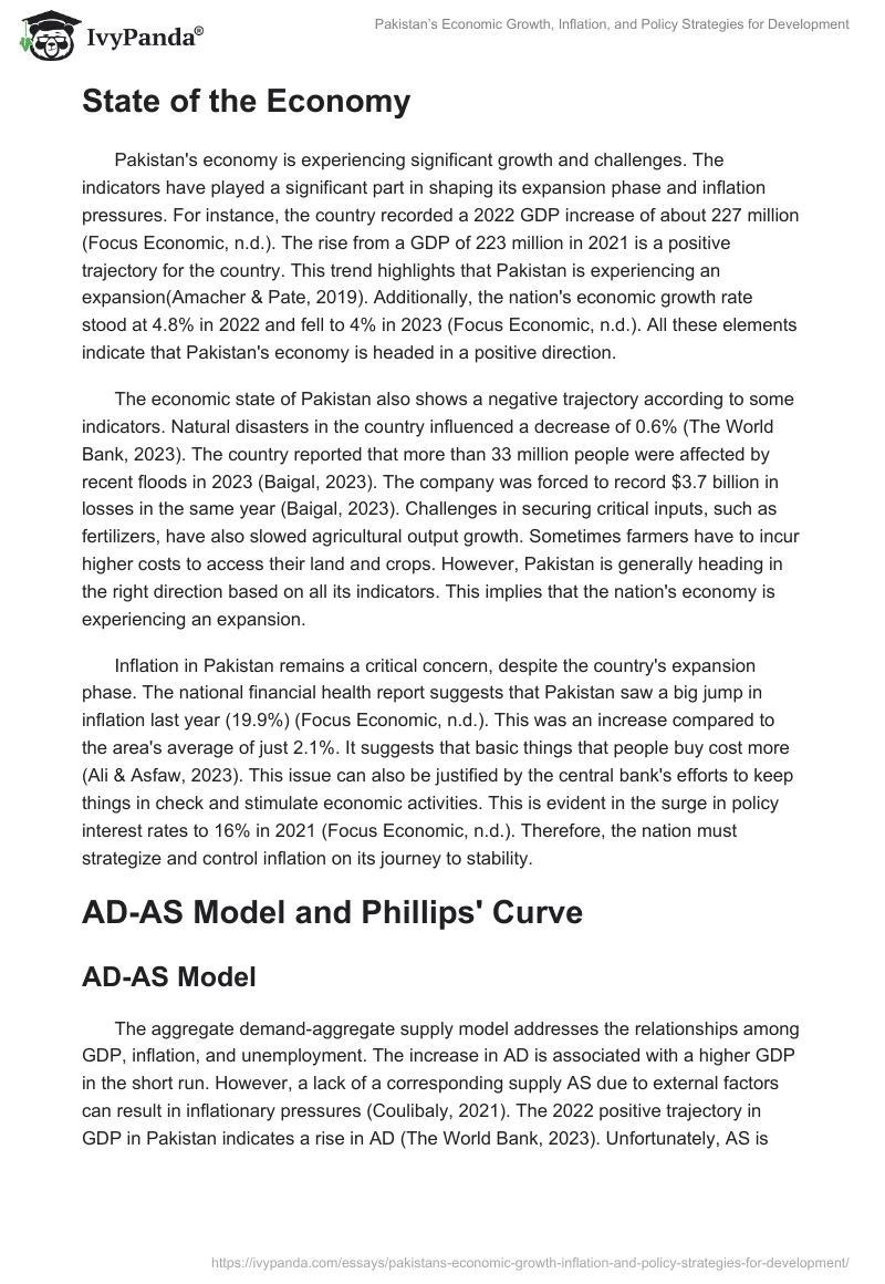 Pakistan’s Economic Growth, Inflation, and Policy Strategies for Development. Page 2