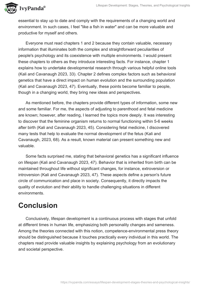 Lifespan Development: Stages, Theories, and Psychological Insights. Page 2
