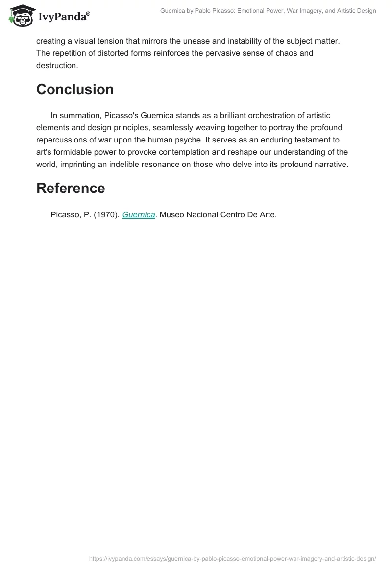 Guernica by Pablo Picasso: Emotional Power, War Imagery, and Artistic Design. Page 2