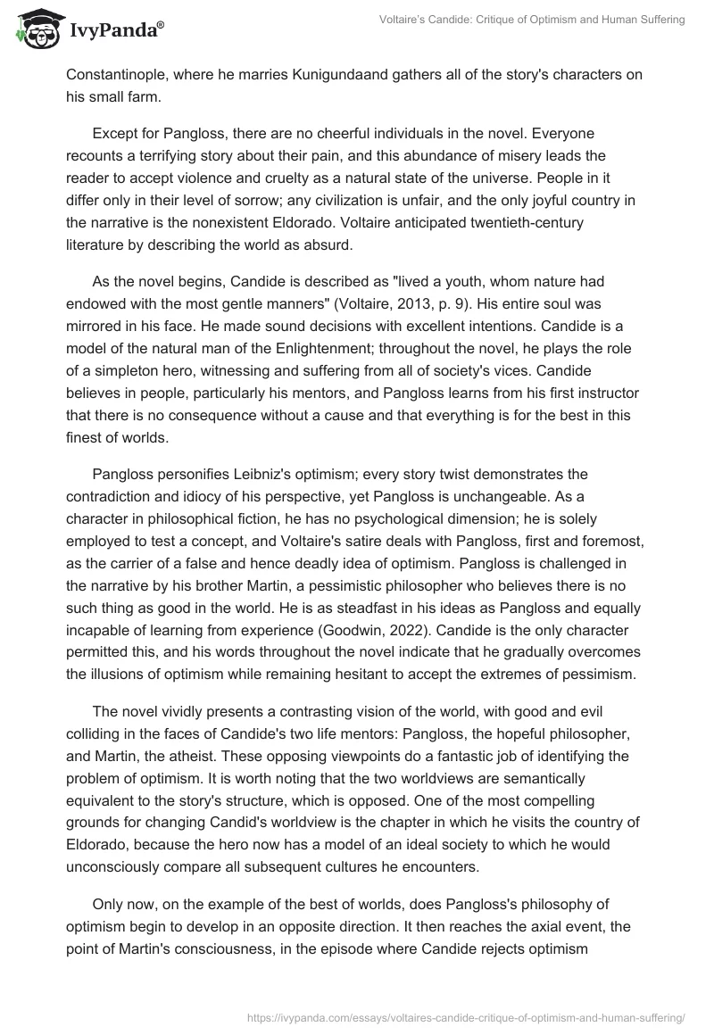 Voltaire’s Candide: Critique of Optimism and Human Suffering. Page 2