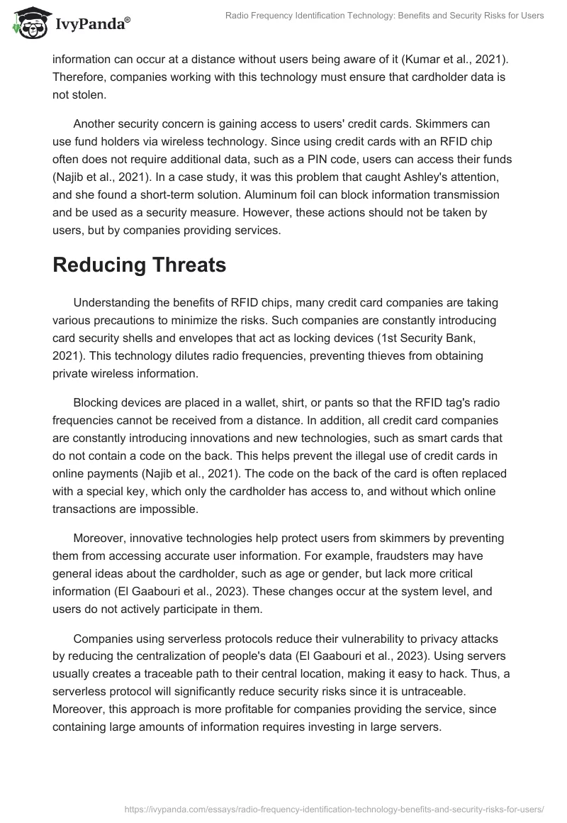 Radio Frequency Identification Technology: Benefits and Security Risks for Users. Page 2