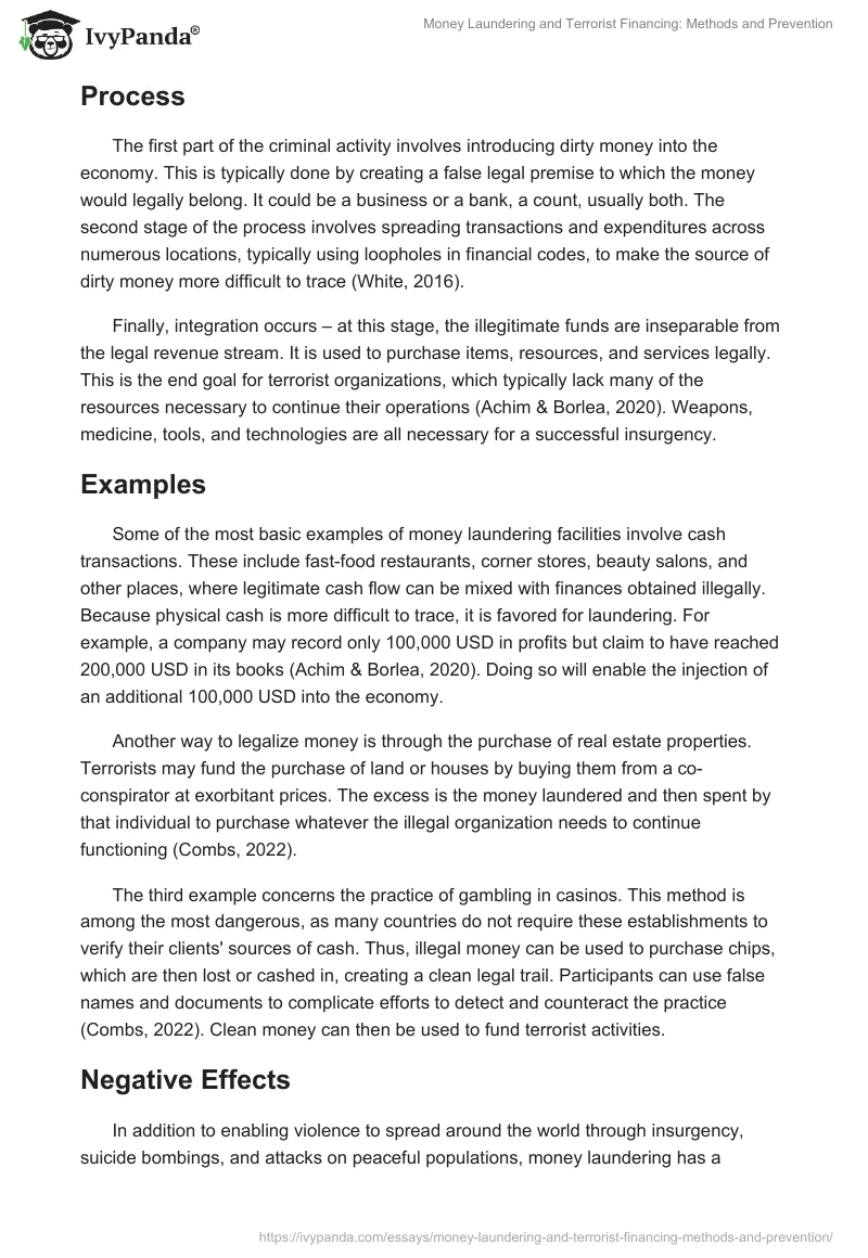 Money Laundering and Terrorist Financing: Methods and Prevention. Page 2