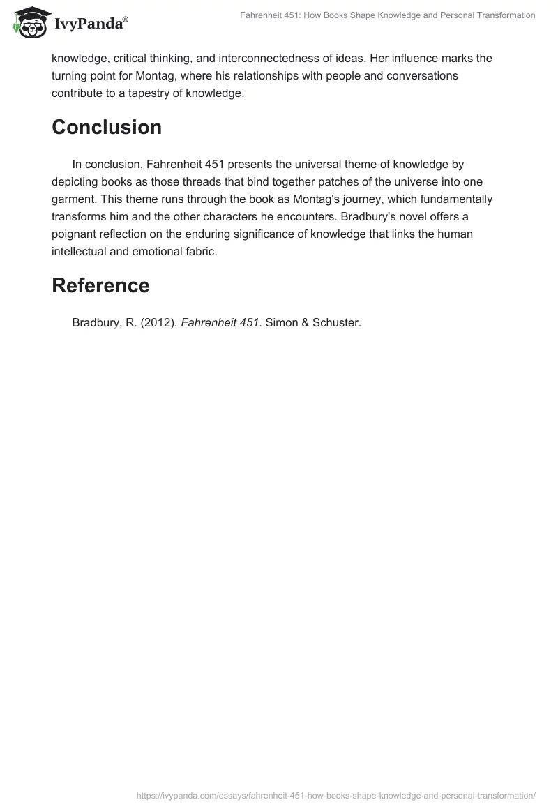 Fahrenheit 451: How Books Shape Knowledge and Personal Transformation. Page 2
