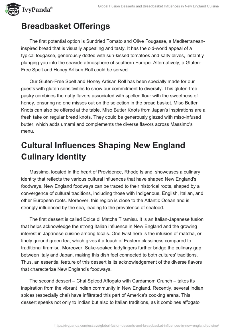 Global Fusion Desserts and Breadbasket Influences in New England Cuisine. Page 2