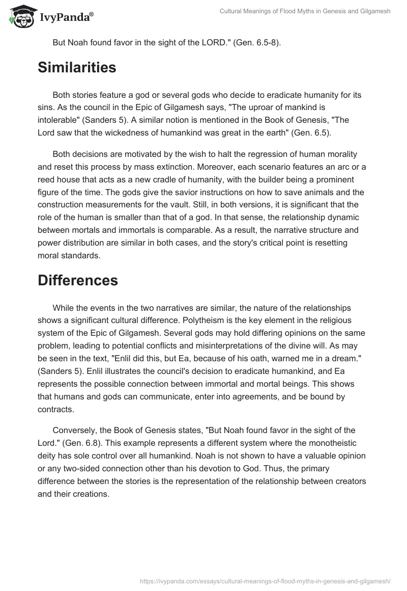 Cultural Meanings of Flood Myths in Genesis and Gilgamesh. Page 2