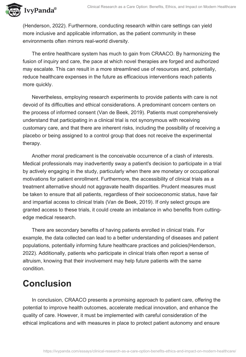 Clinical Research as a Care Option: Benefits, Ethics, and Impact on Modern Healthcare. Page 2