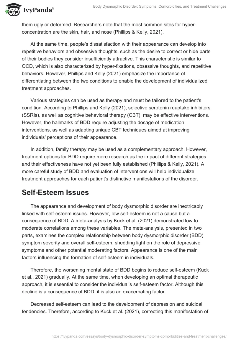 Body Dysmorphic Disorder: Symptoms, Comorbidities, and Treatment Challenges. Page 2