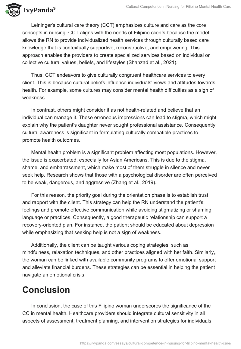 Cultural Competence in Nursing for Filipino Mental Health Care. Page 2