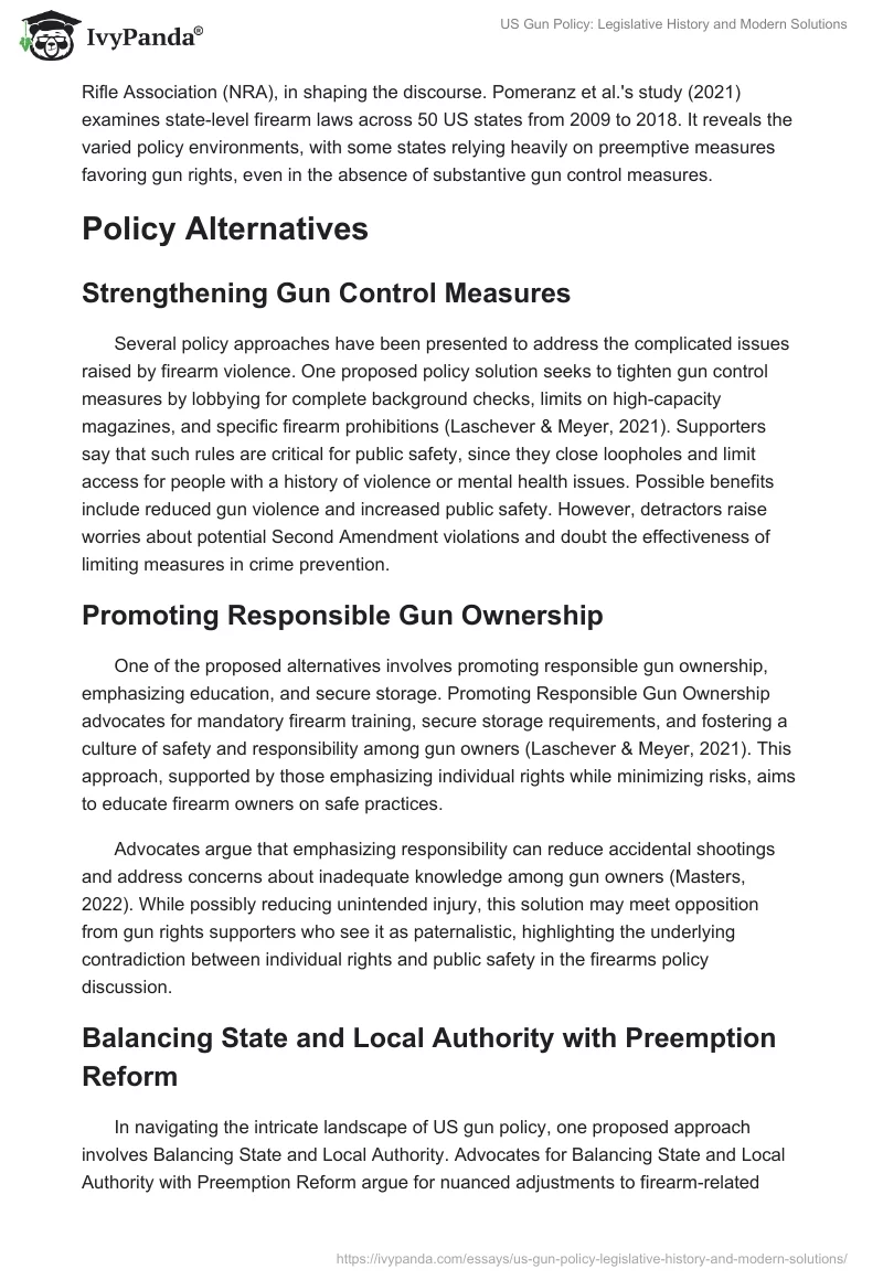US Gun Policy: Legislative History and Modern Solutions. Page 2