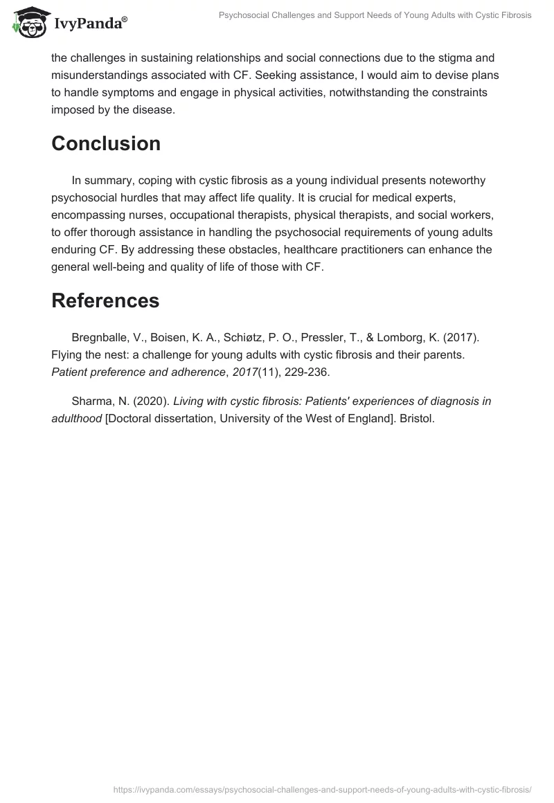 Psychosocial Challenges and Support Needs of Young Adults with Cystic Fibrosis. Page 2