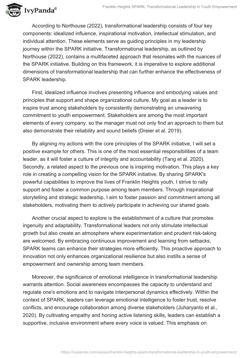 Franklin Heights SPARK: Transformational Leadership in Youth Empowerment. Page 2
