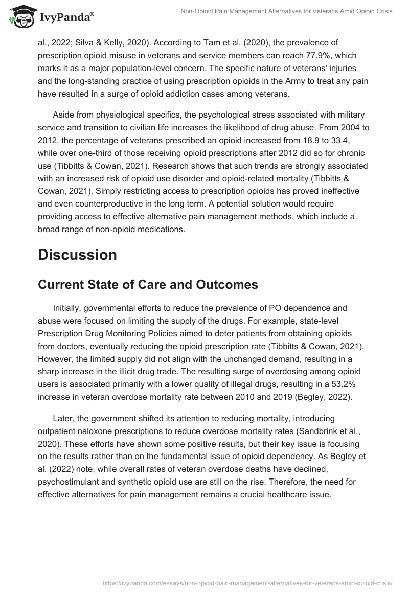 Non-Opioid Pain Management Alternatives for Veterans Amid Opioid Crisis. Page 2