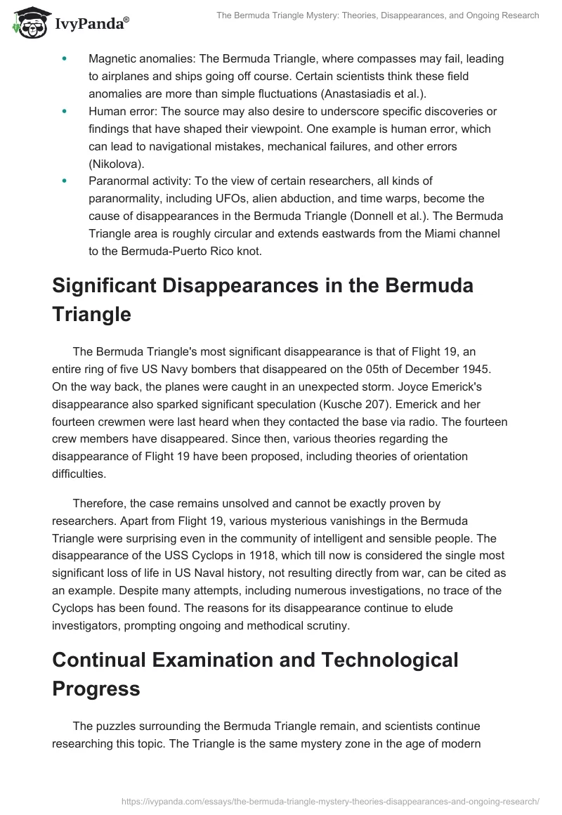 The Bermuda Triangle Mystery: Theories, Disappearances, and Ongoing Research. Page 2