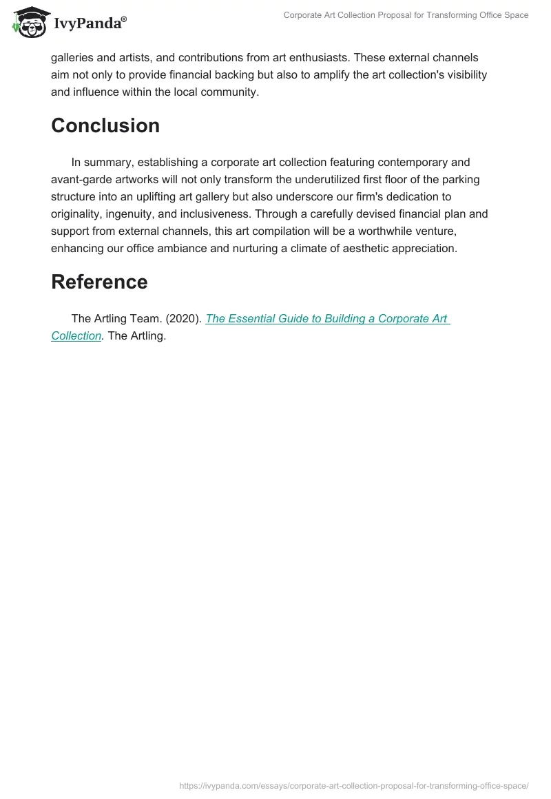 Corporate Art Collection Proposal for Transforming Office Space. Page 2