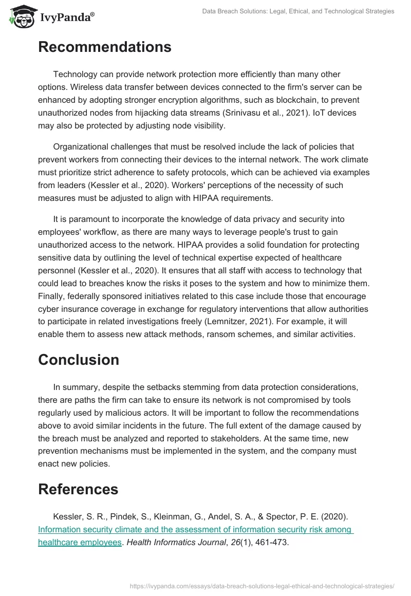 Data Breach Solutions: Legal, Ethical, and Technological Strategies. Page 2