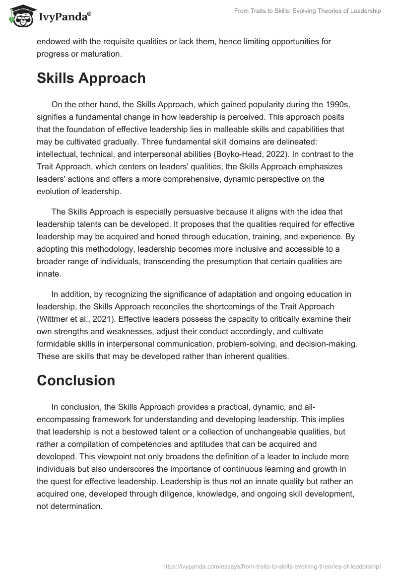 From Traits to Skills: Evolving Theories of Leadership. Page 2