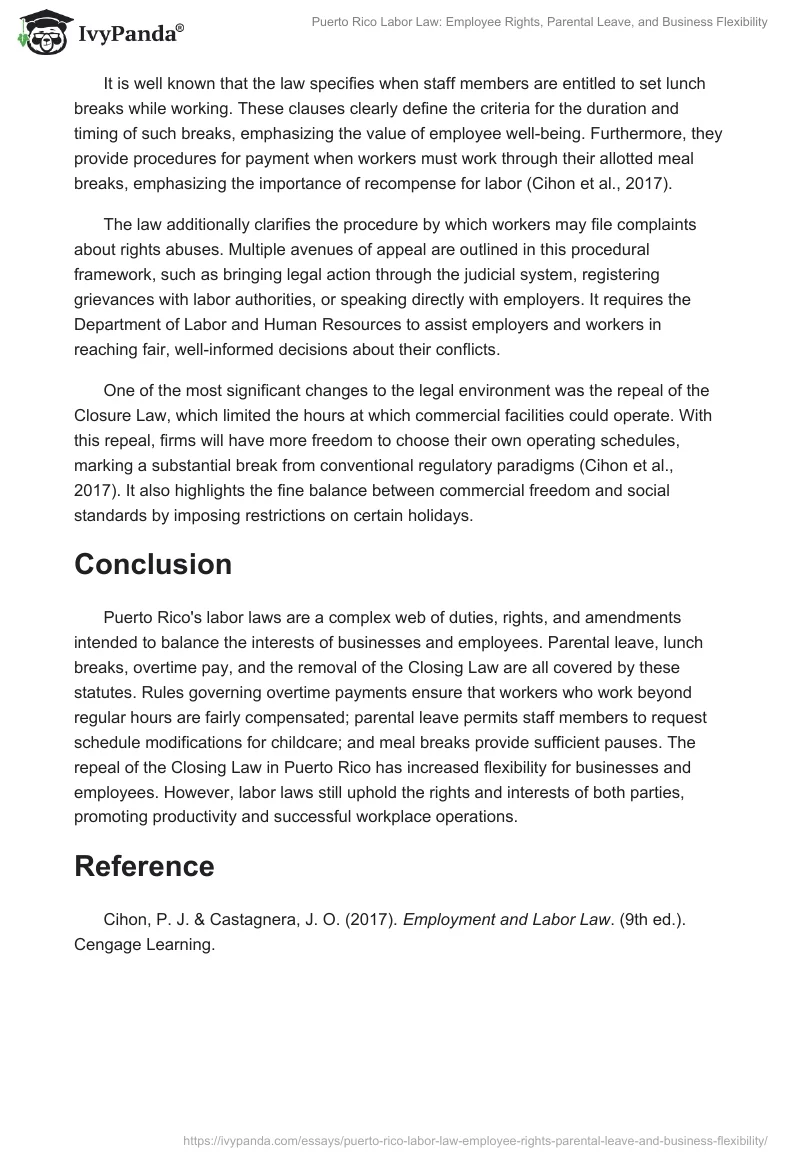 Puerto Rico Labor Law: Employee Rights, Parental Leave, and Business Flexibility. Page 2