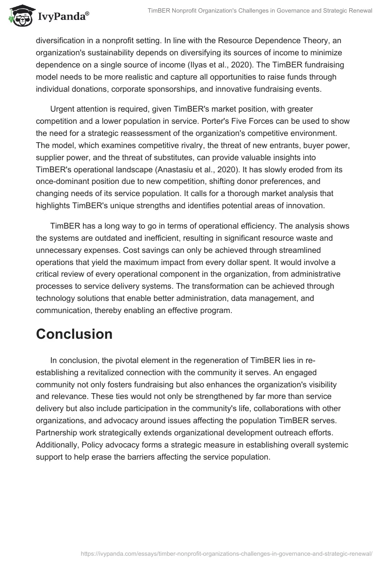 TimBER Nonprofit Organization's Challenges in Governance and Strategic Renewal. Page 2