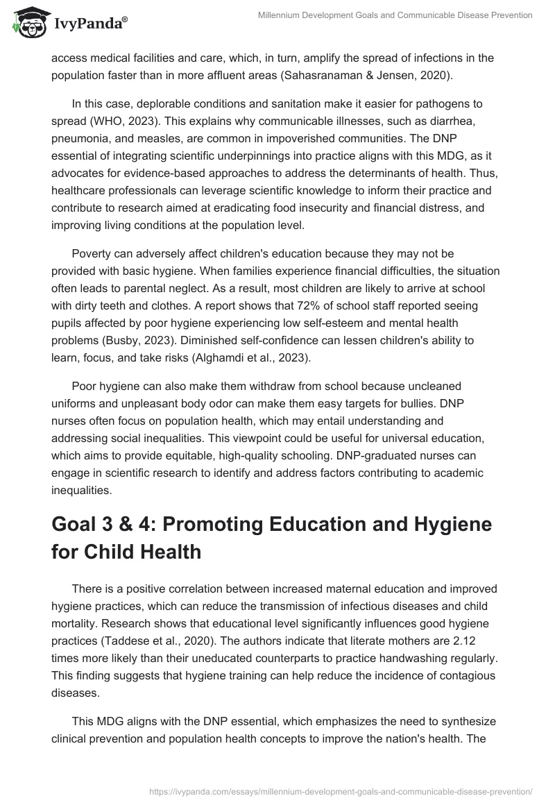 Millennium Development Goals and Communicable Disease Prevention. Page 2
