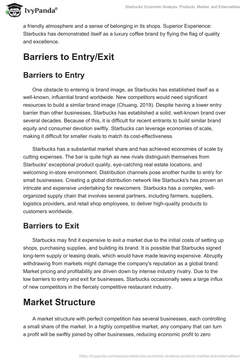 Starbucks' Economic Analysis: Products, Market, and Externalities. Page 2
